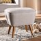 Baxton Studio Petronelle Beige Upholstered Walnut Brown Finished Wood Ottoman 148-8228 - alternate 4